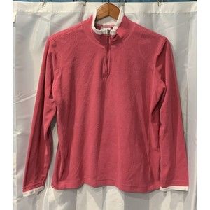 Columbia Women's Size L Quarter Zip Long Sleeve Fleece Pink Lightweight Jacket